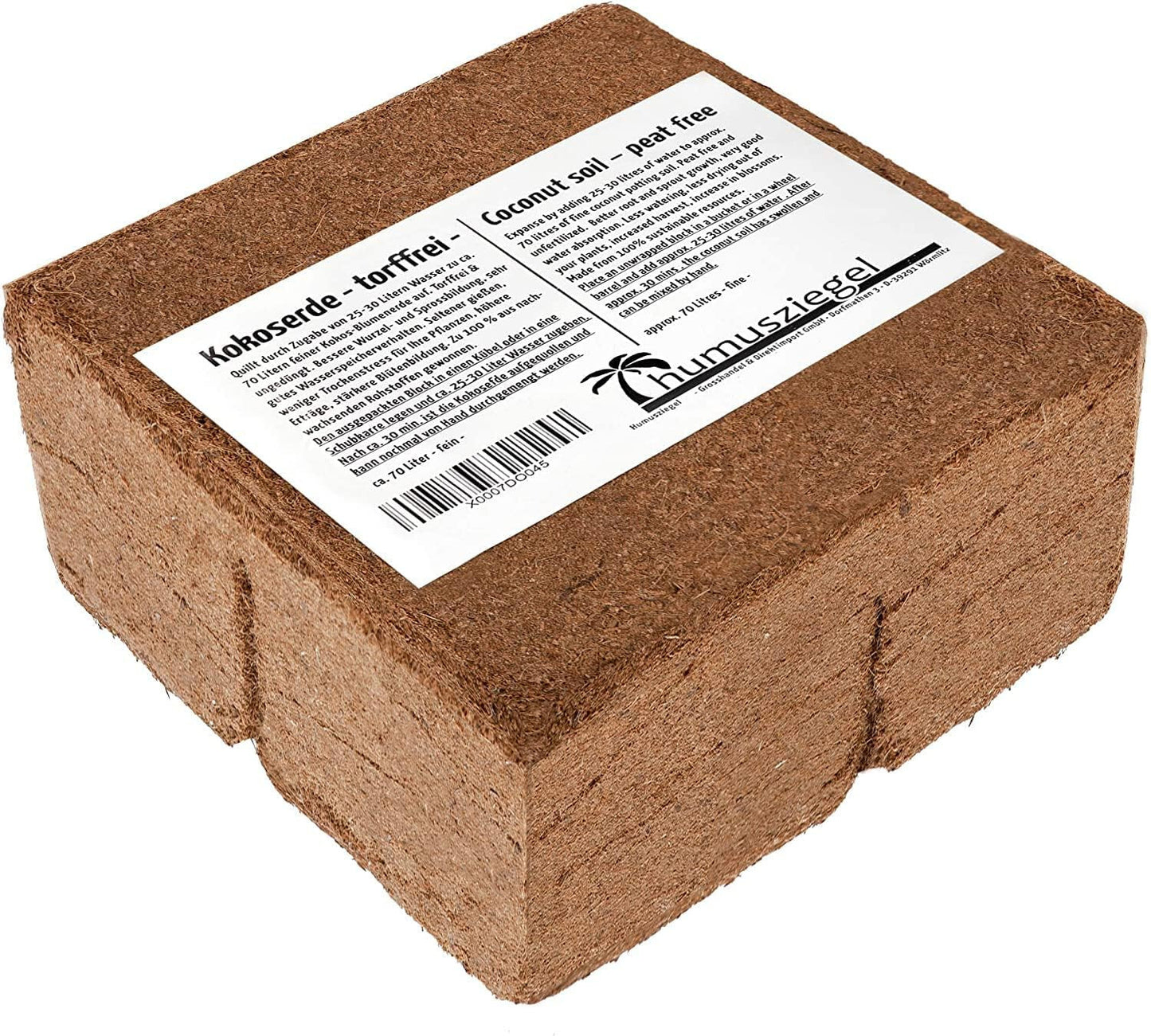 70 Litre 5KG Coconut Coir Compost Block/Brick Peat-Free Plant Potting Media