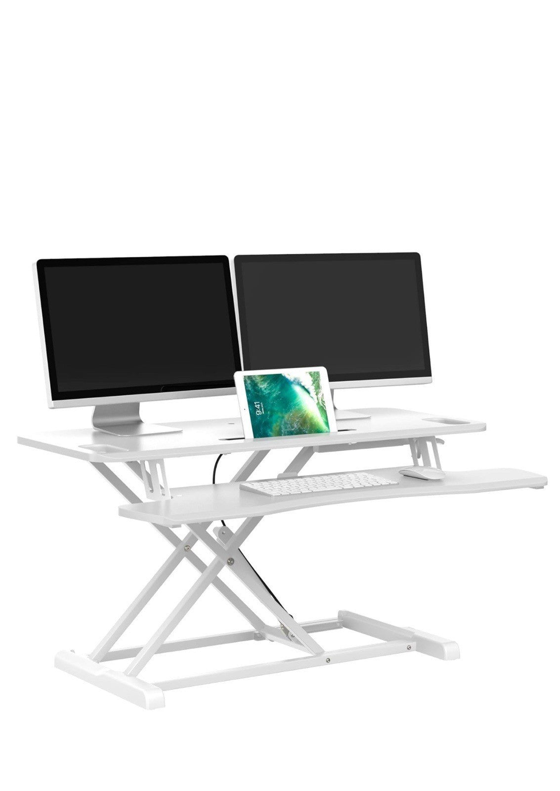 Sit-Stand Workstation | Height Adjustable Standing Desk Riser | Keyboard Monitor