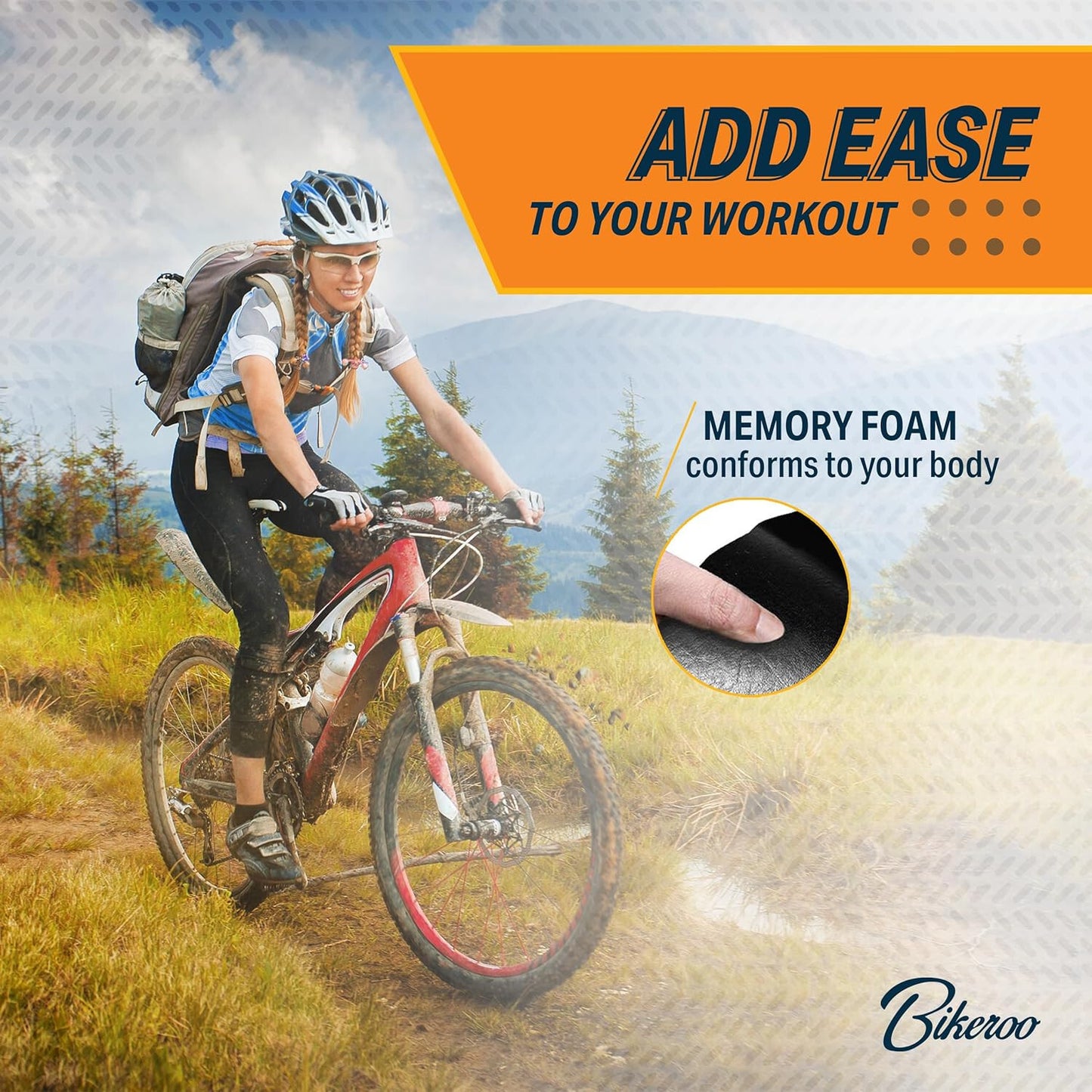 Bike Wide Big Bum Soft Comfort Saddle Bicycle Seat Oversize Cushion Pad