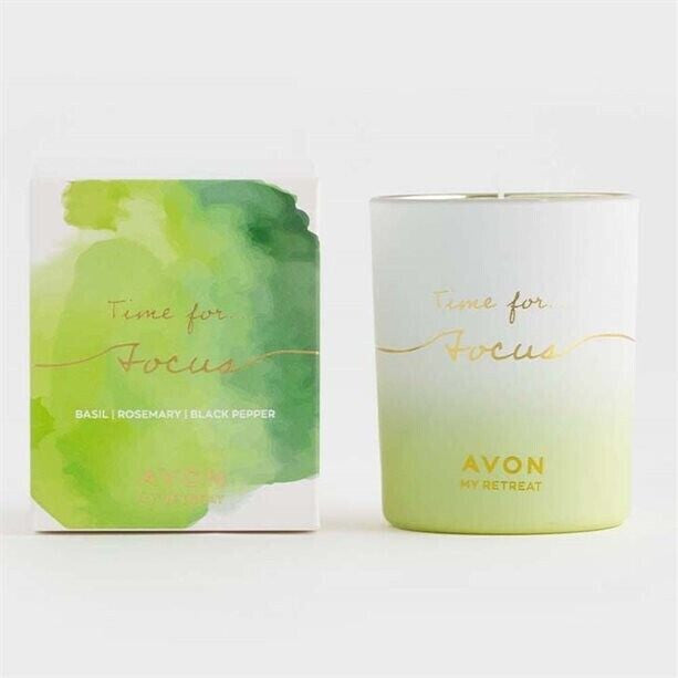 Avon My Retreat Time for Focus Scented Candle | Basil Rosemary Black Pepper