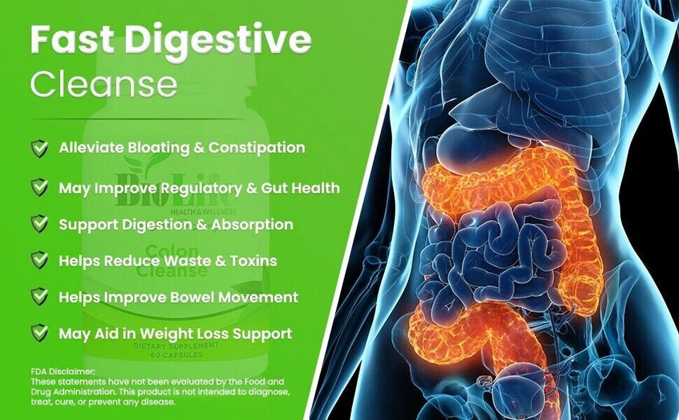 Biolife SUPER COLON CLEANSE | Reduce Gas Bloating | Detox & Weight Loss Pills
