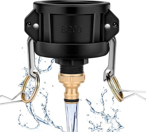 IBC Tank Adapter Garden Water Tote Hose Connector | 2" Female Threads X 3/4"