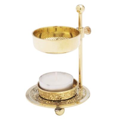 Incense Herbs Burner Stand Brass Handmade | Height-Adjust Sieve Tealight