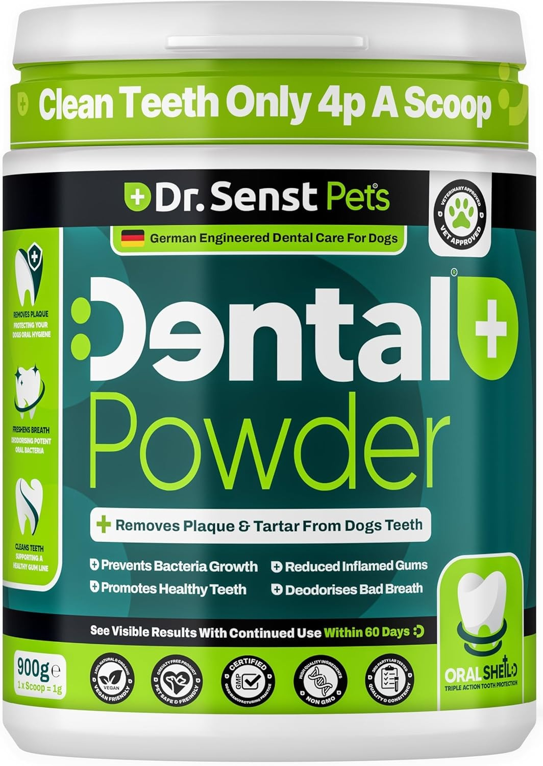 Dr Senst Plaque Off Powder Dogs 900G Dog Teeth Cleaning Dental & Dog Breath