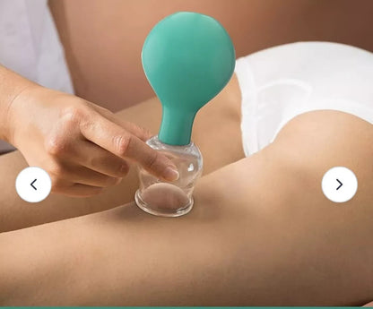 PURAVA Cupping Therapy Set with Suction Ball, Glass Cupping Set for Neck & Back.
