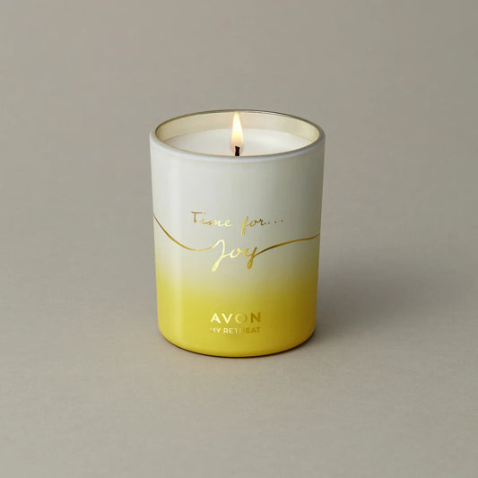 Avon My Retreat Time For Joy Candle Eucalyptus Lemon Ginger.