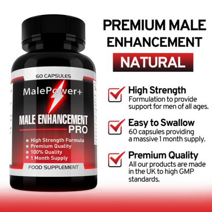 3x Male Power Plus 180 Capsules | Enhancemant Pro | Korean Ginseng & Maca