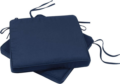 Plant Theatre Luxury Bistro Seat Cushions | Set of 2 Cool Navy | Garden Comfort