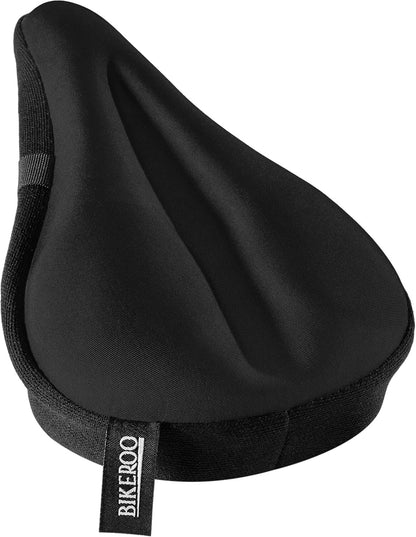 Bike Seat Cover Spin Cushioned Gel Padded Bicycle Exercise Comfy Saddle | Black