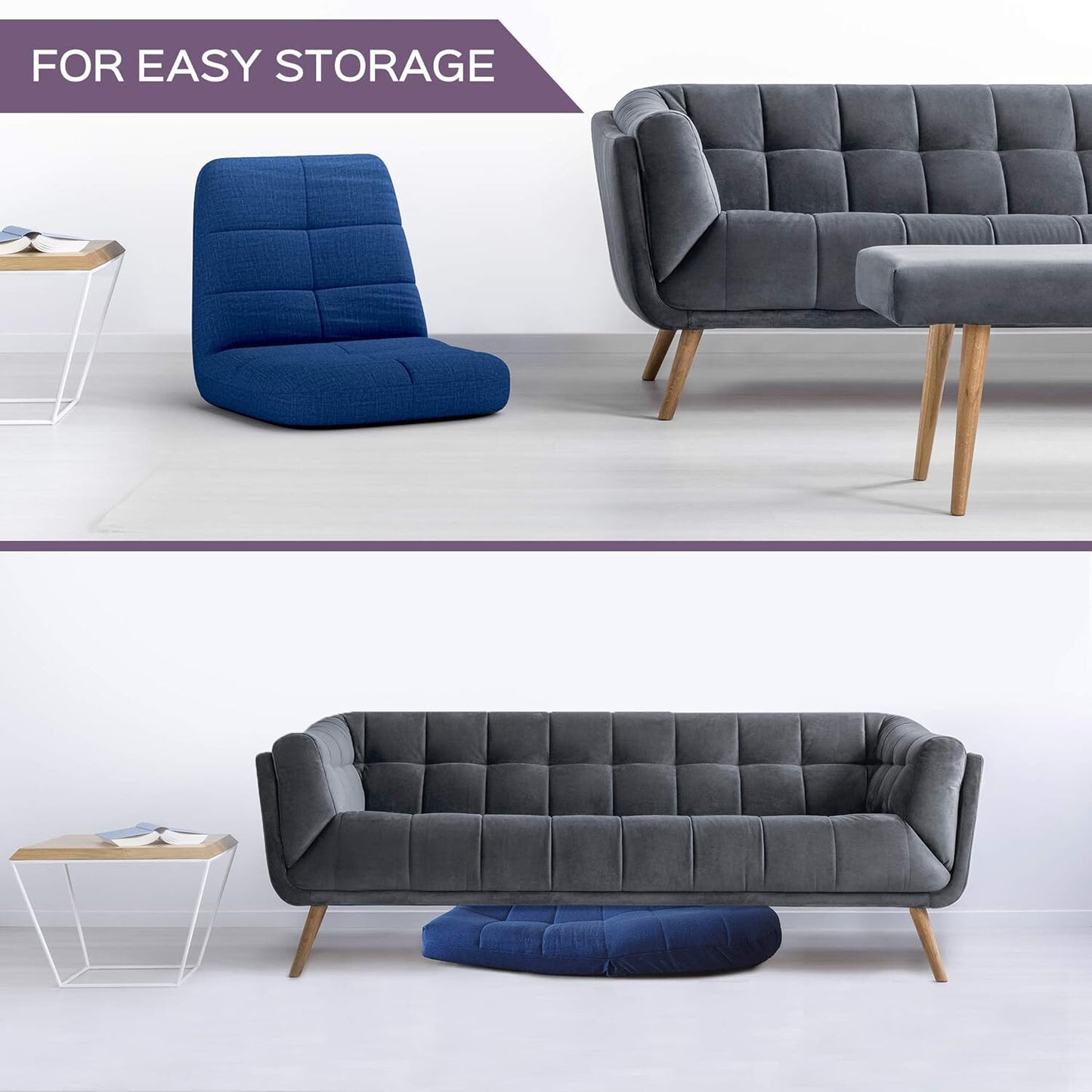 Easy Lounge Floor Chair | Adjustable Padded Sofa Back | Meditation Gaming Seat