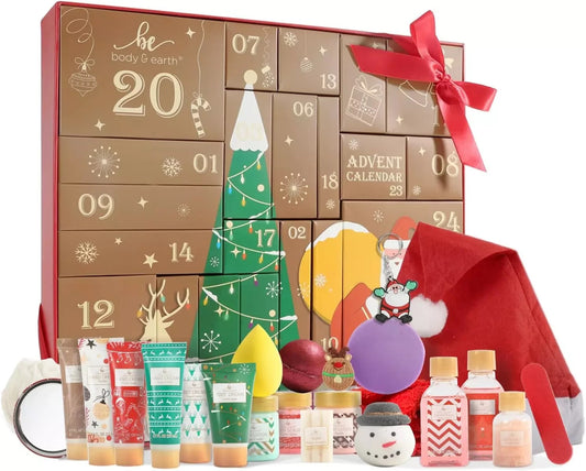 Advent Calendar 2024 Women Christmas Sets, 24Pcs Bath Sets for Christmas
