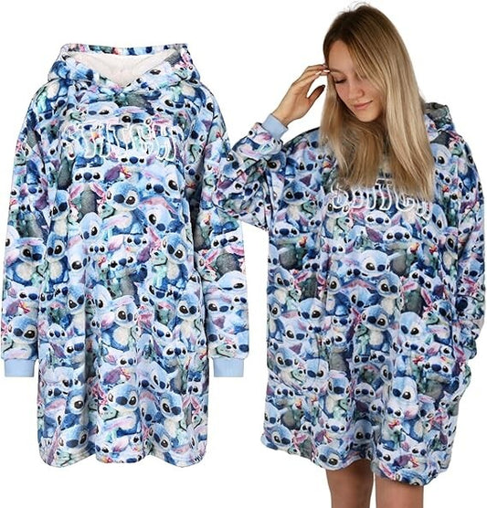 Disney Lilo & Stitch Women's Ladies Hoodie Hooded Blanket M/L Primark Snuddie