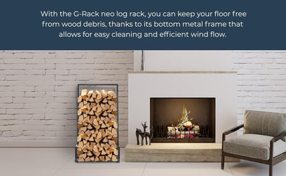 Firewood Log Store Holder Storage Rack Metal Shelf Stand Steel 95x50x35cm