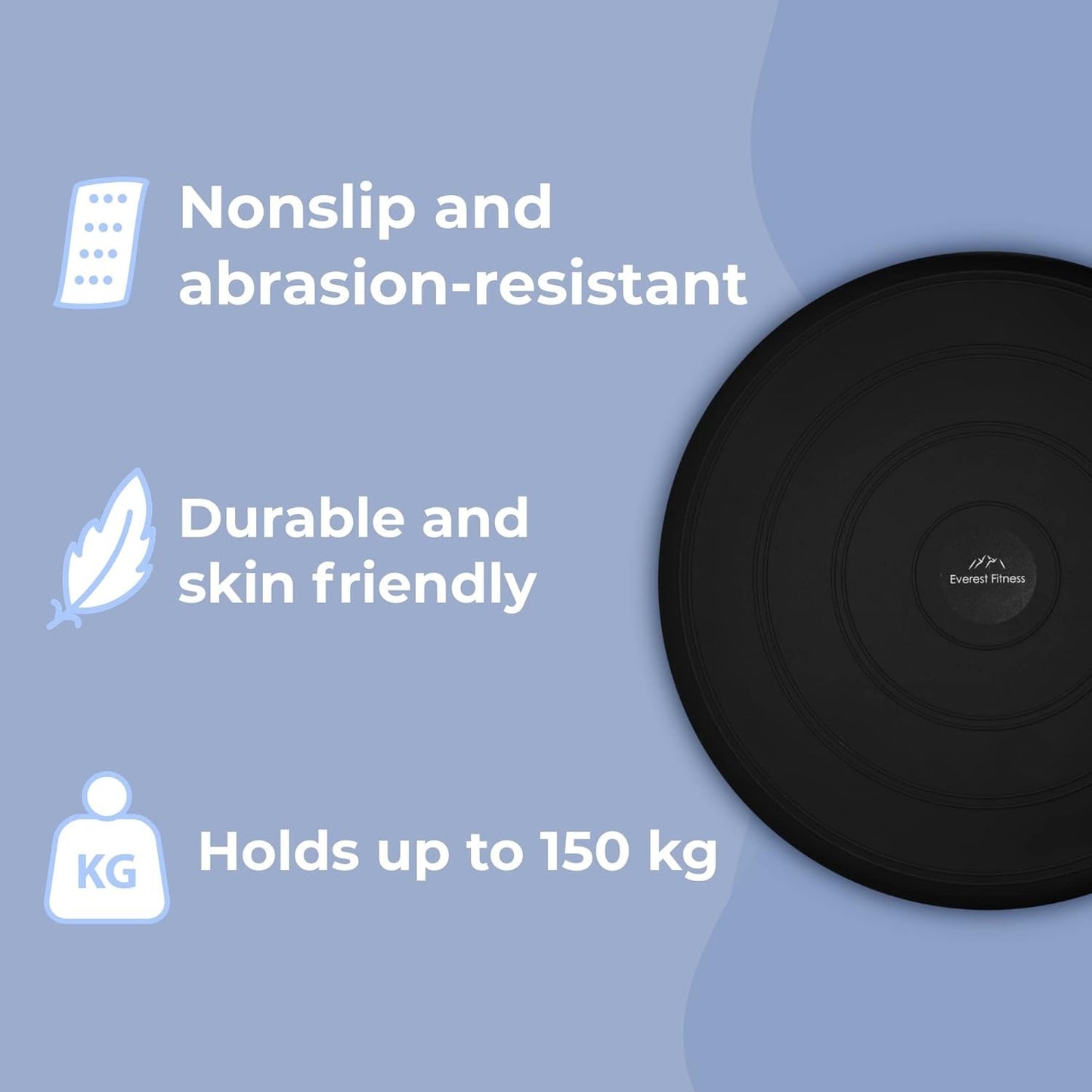 Wobble Cushion  Core Balance Trainer | FREE Pump | Posture & Fitness BLACK