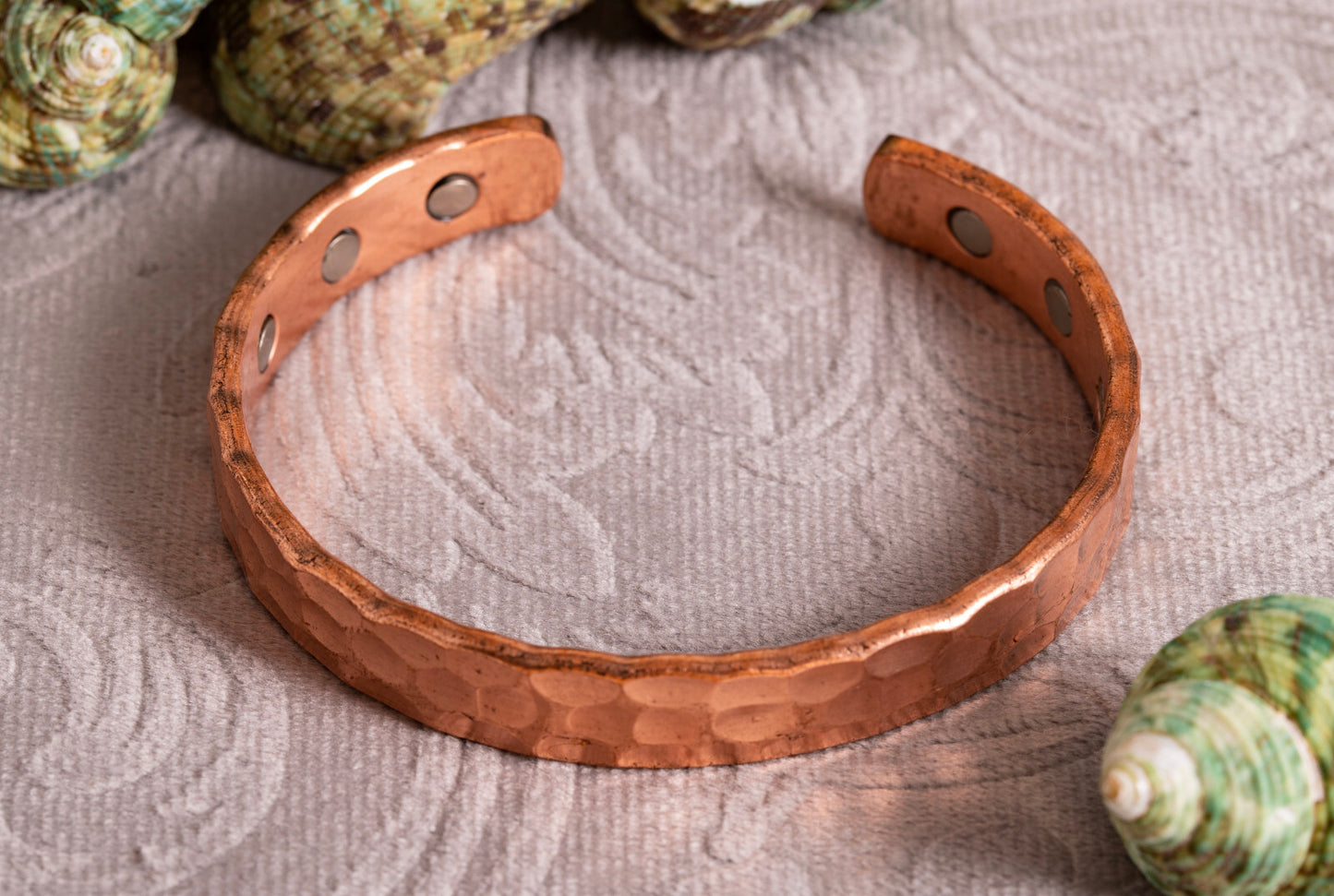 Solid Magnetic Copper Womens Bracelet | 6 Magnets - Arthritis Hand-hammered