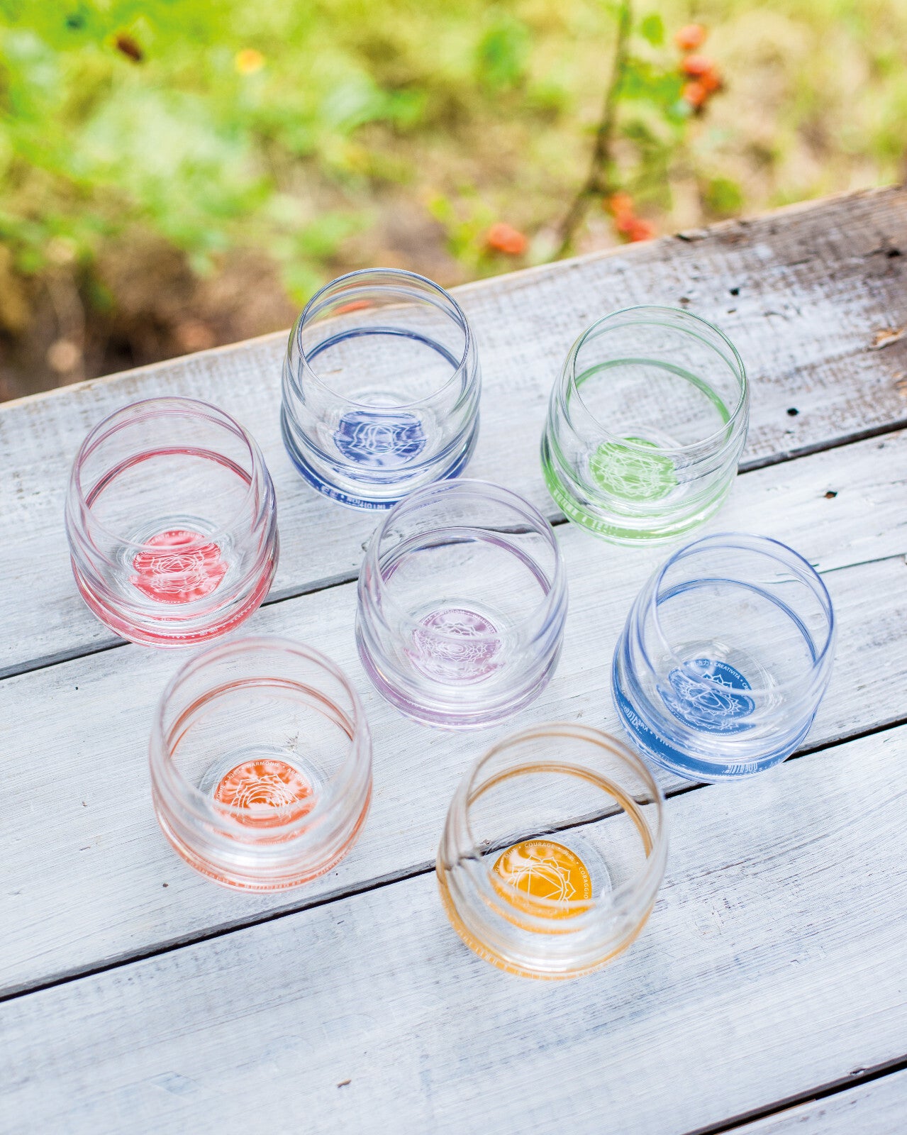 Chakra Healing Glasses | 7 Glass Box Set | Sacred Geometry | Nature's Design