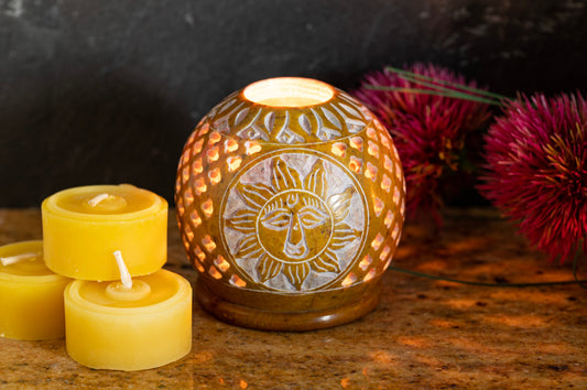 Tealight Holder Sun Yellow | Candle Globe Milford Handmade Nightlights Ritual