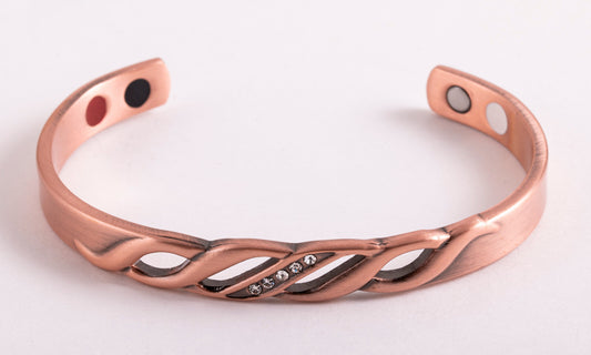 4 in 1 Magnetic Solid Copper Womens Bracelet w/Stone / Magic Arthritis Healing