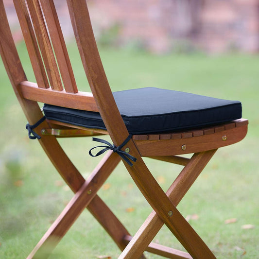 Plant Theatre Luxury Bistro Seat Cushions | Set of 2 Cool Navy | Garden Comfort