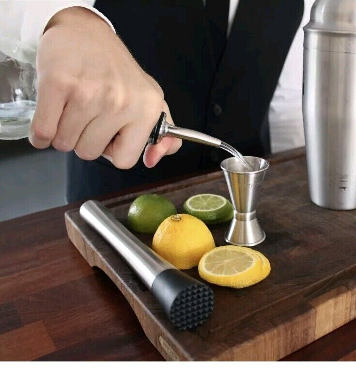 BARVIVO Professional Cocktail Shaker Set - Includes Double Jigger and Two Liquor