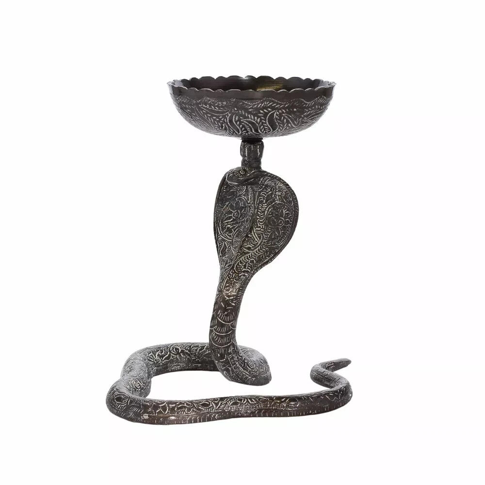 Magnificent Cobra Incense Burner | Brass engraved Charcoal Resin Burner/Censer