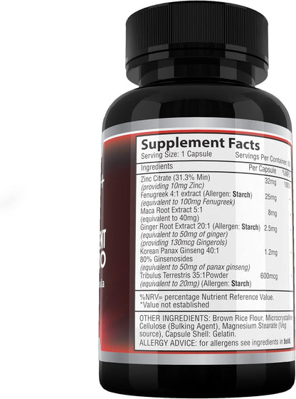 Male Power Plus Supplement 60 Capsules | Enhancemant Pro | Korean Ginseng & Maca