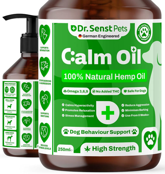 Dr Senst Calming Organic Hemp Oil For Dogs | High Strength Anxiety MEGA 250ml