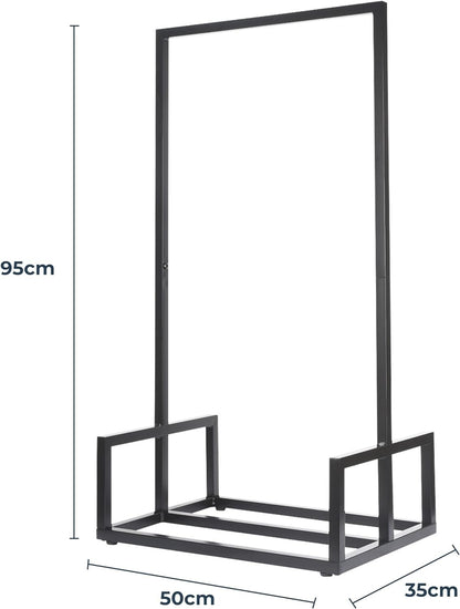 Firewood Log Store Holder Storage Rack Metal Shelf Stand Steel 95x50x35cm