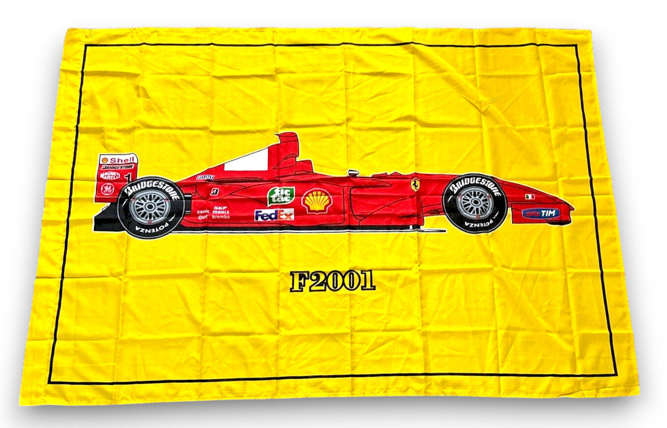 Genuine Official Ferrari Formula One F1 Flag Banner F2001 Yellow Large 140x100cm