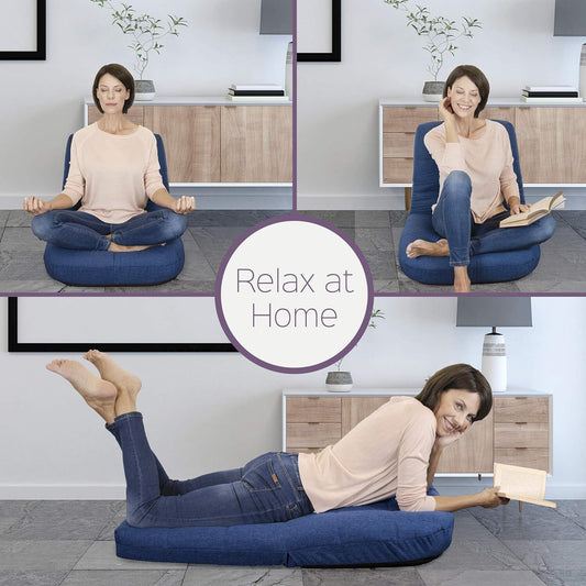 Easy Lounge Floor Chair | Adjustable Padded Sofa Back | Meditation Gaming Seat