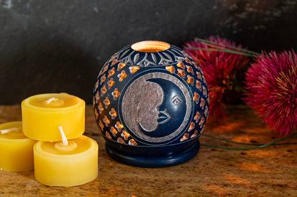 Tealight Holder Blue Moon | Candle Globe Milford Handmade Nightlights Ritual