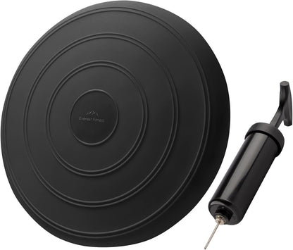 Wobble Cushion  Core Balance Trainer | FREE Pump | Posture & Fitness BLACK