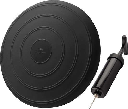 Wobble Cushion  Core Balance Trainer | FREE Pump | Posture & Fitness BLACK