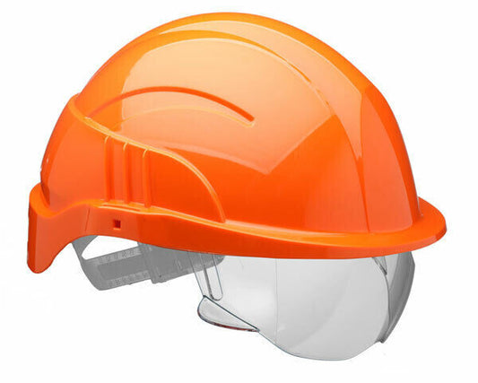 CENTURION Vision Plus Safety Helmet Hard Hat with Integral Visor Eye Protection