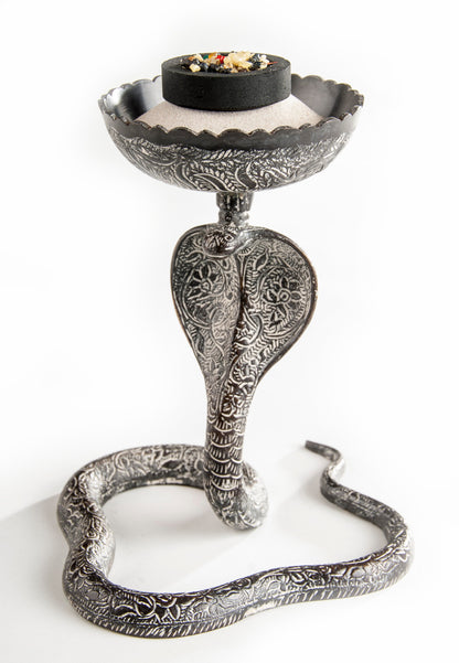 Magnificent Cobra Incense Burner | Brass engraved Charcoal Resin Burner/Censer