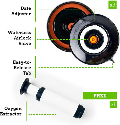Easy Fermenter Fermentation Kit - Wide Mouth Lid 3-Pack | Nourished Essentials