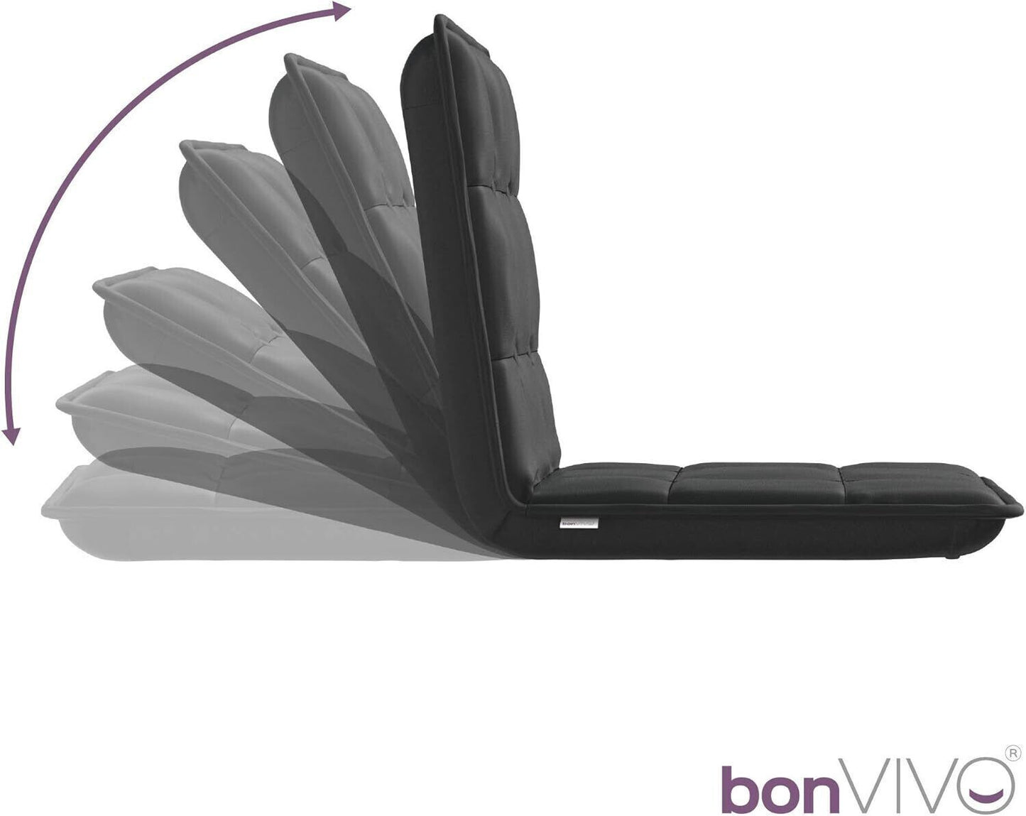 Adjustable Floor Chair, Multi-Angle Backrest, Black, Comfortable for TV, Gaming