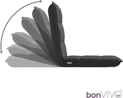 Adjustable Floor Chair, Multi-Angle Backrest, Black, Comfortable for TV, Gaming