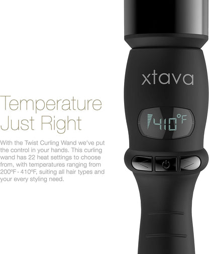 Twist Curl Curling Wand - 1 to 1.5 Inch Professional Hair Wand | Long Short Hair