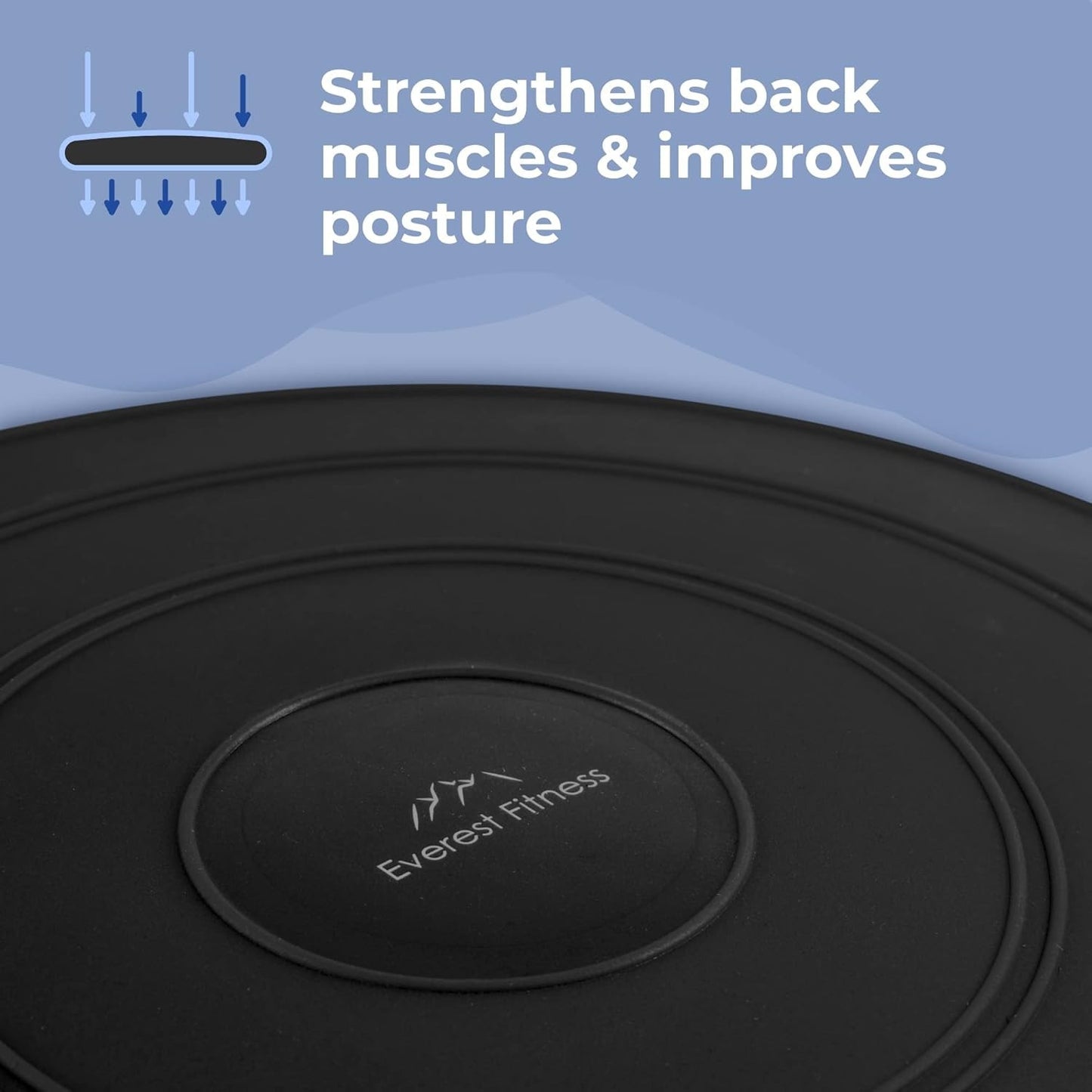 Wobble Cushion  Core Balance Trainer | FREE Pump | Posture & Fitness BLACK