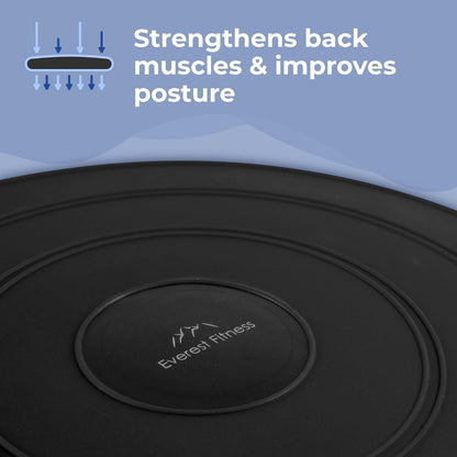 Wobble Cushion  Core Balance Trainer | FREE Pump | Posture & Fitness BLACK