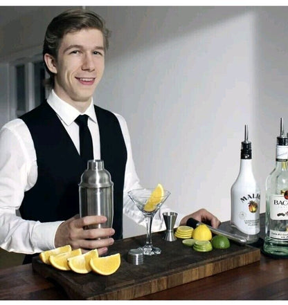 BARVIVO Professional Cocktail Shaker Set - Includes Double Jigger and Two Liquor