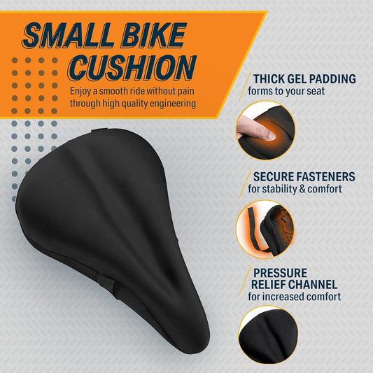 Bike Seat Cover Spin Cushioned Gel Padded Bicycle Exercise Comfy Saddle | Black