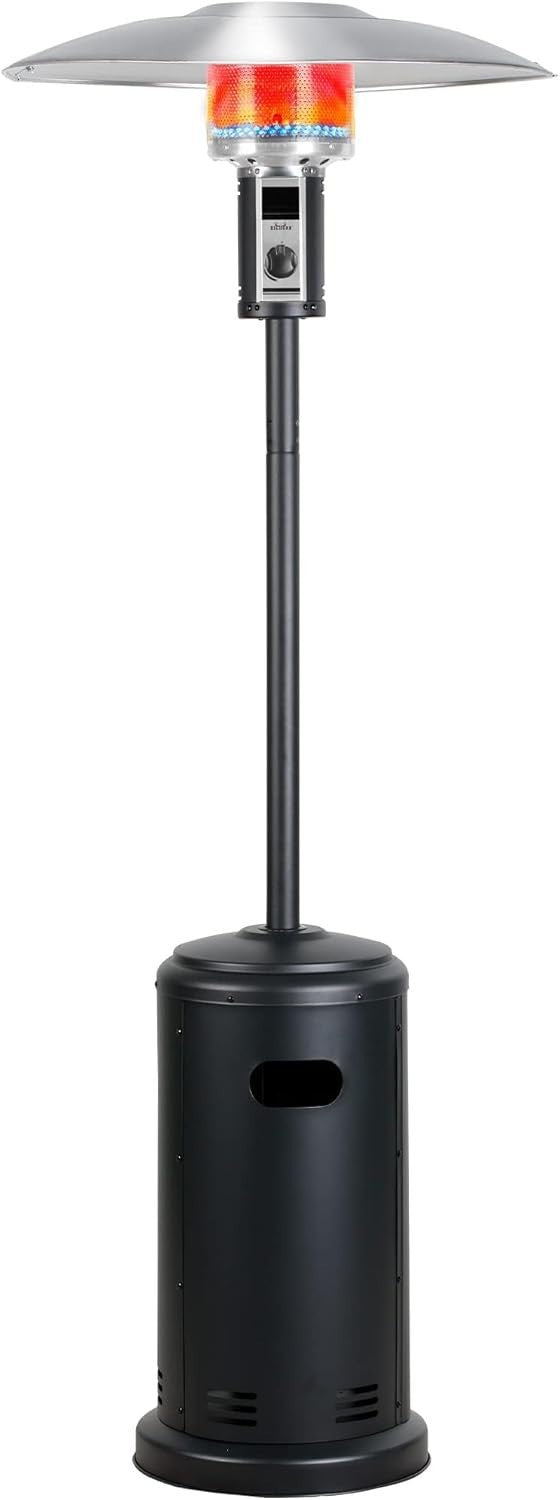 Outdoor Patio Heater 8.8KW Propane Gas Outdoor Heater Standing Wheels BIG HORN