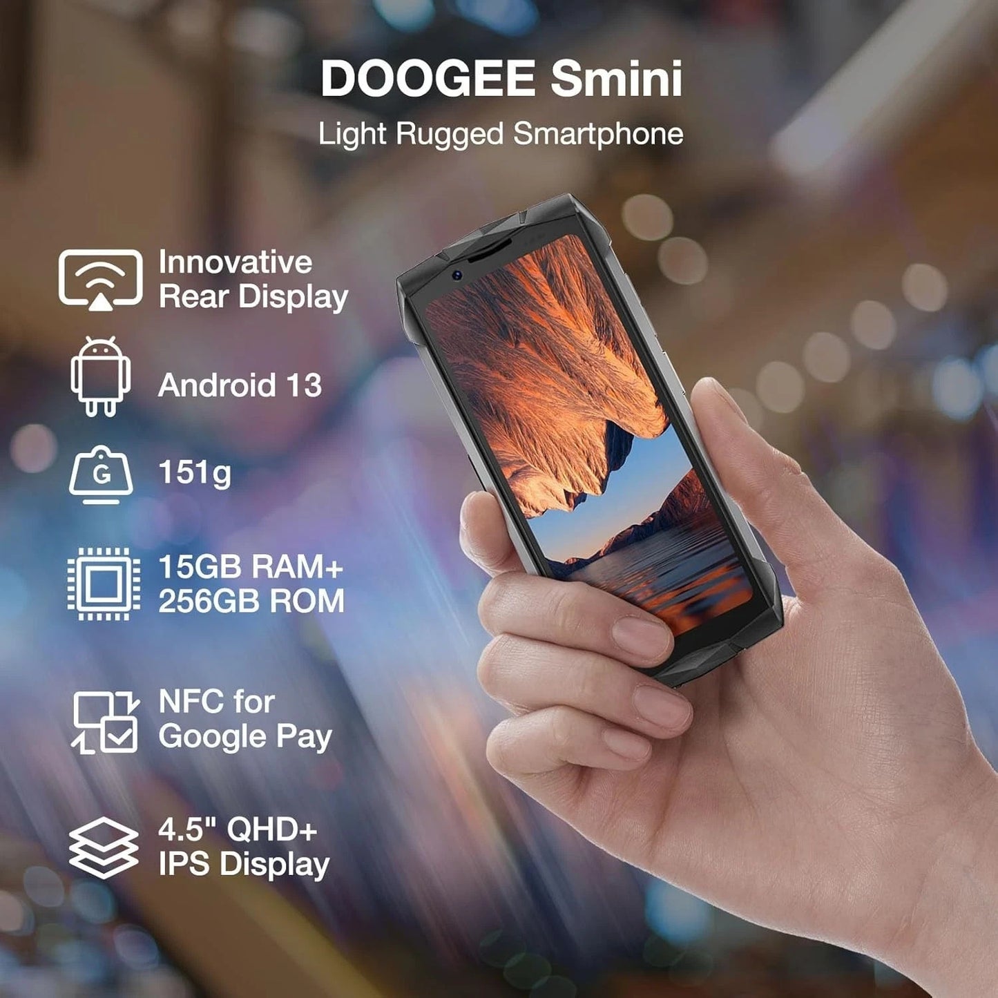 DOOGEE S Mini Rugged Phone 4.5 - Frost Silver