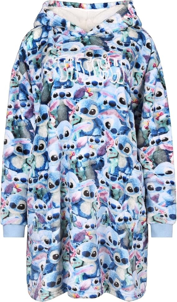 Disney Lilo & Stitch Women's Ladies Hoodie Hooded Blanket M/L Primark Snuddie
