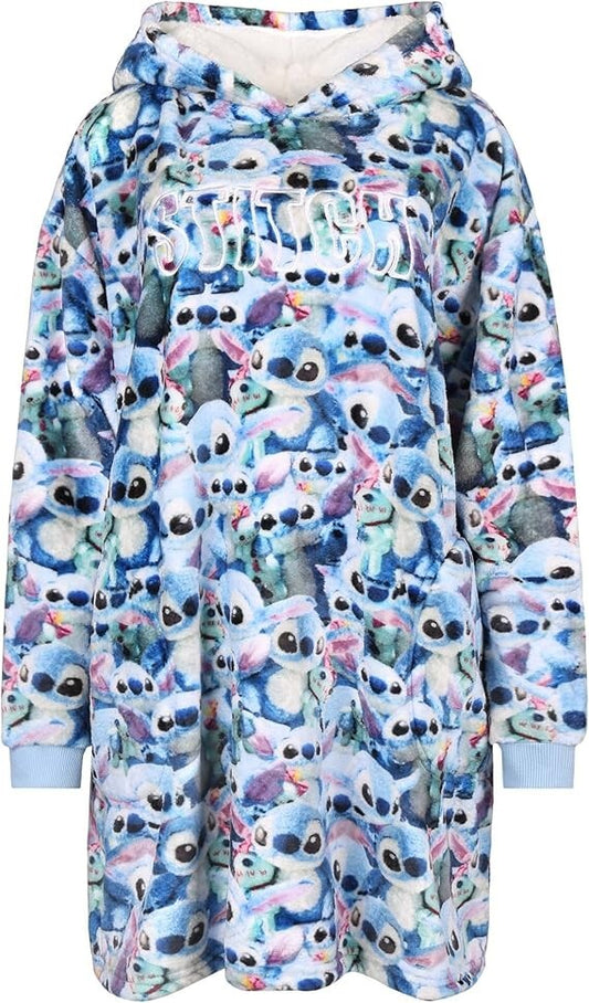Disney Lilo & Stitch Women's Ladies Hoodie Hooded Blanket M/L Primark Snuddie