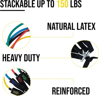 Resistance Bands Workout Set Exercise CrossFit Fitness Yoga Training Tubes 11PCS