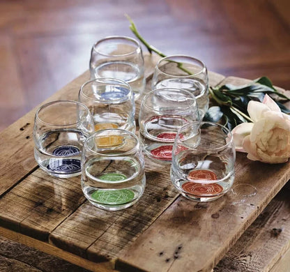 Chakra Healing Glasses | 7 Glass Box Set | Sacred Geometry | Nature's Design