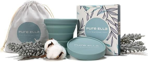 Pure Ella Menstrual Cup Steriliser - Microwave Safe, Collapsible and BPA Free -